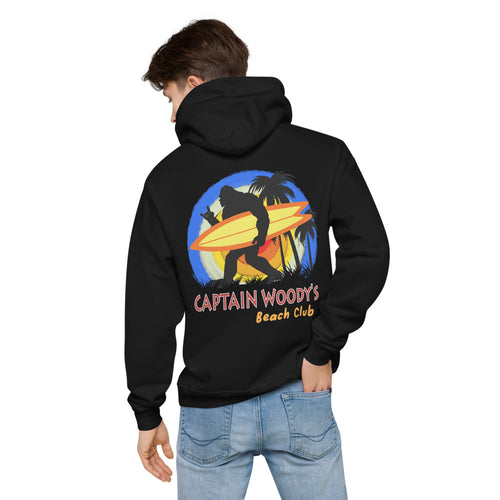 Captain Woody's Beach Club Surf Squatch Surfer- Unisex Hoodie - Captain Woody's Shirts & Beach Club