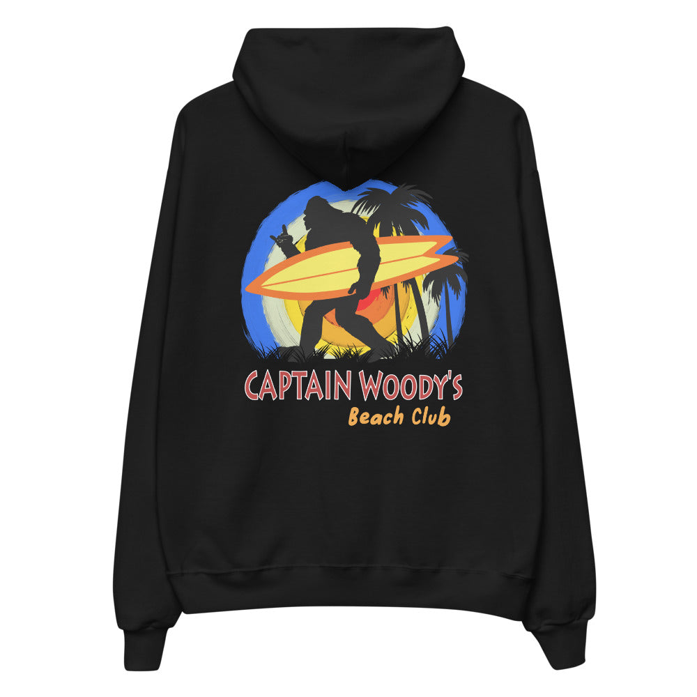 Captain Woody's Beach Club Surf Squatch Surfer- Unisex Hoodie - Captain Woody's Shirts & Beach Club