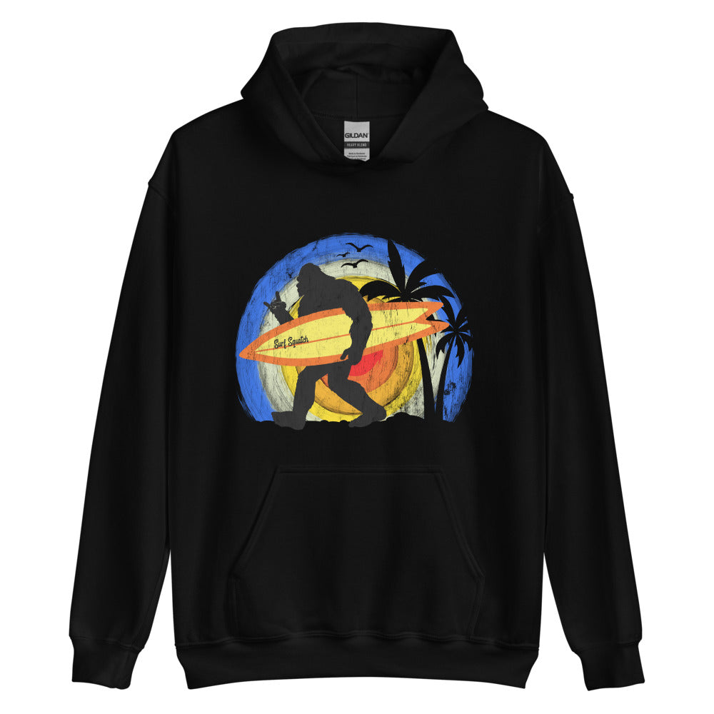 Bigfoot Surfer Unisex Hoodie - Captain Woody's Shirts & Beach Club