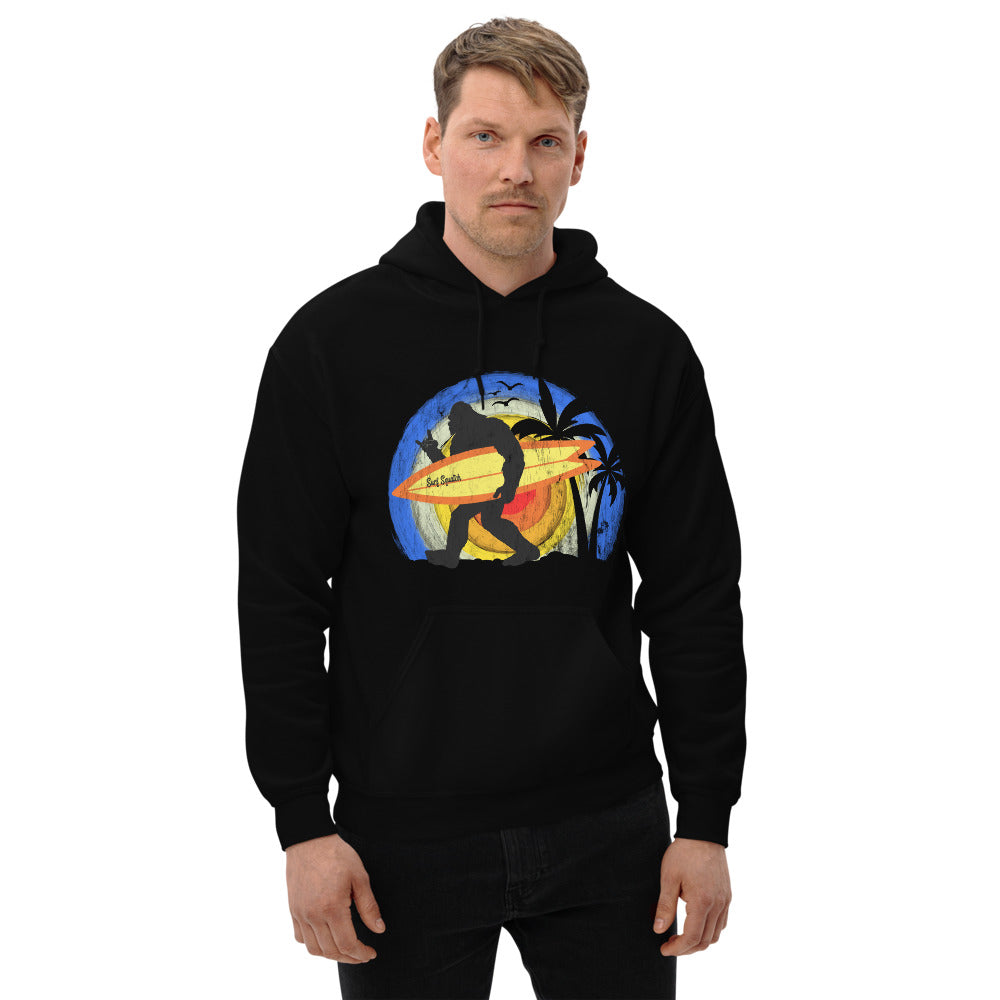 Bigfoot Surfer Unisex Hoodie - Captain Woody's Shirts & Beach Club