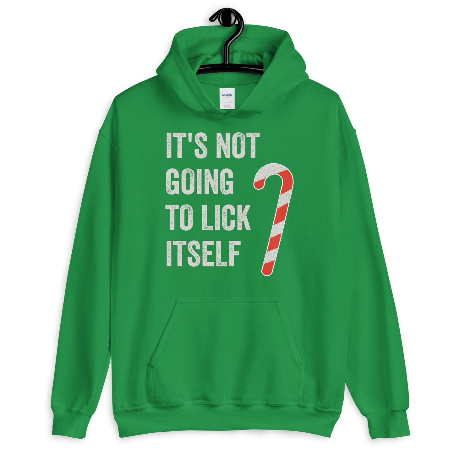 It's Not Going to Lick Itself, funny Christmas, candy cane humor, Unisex Hoodie