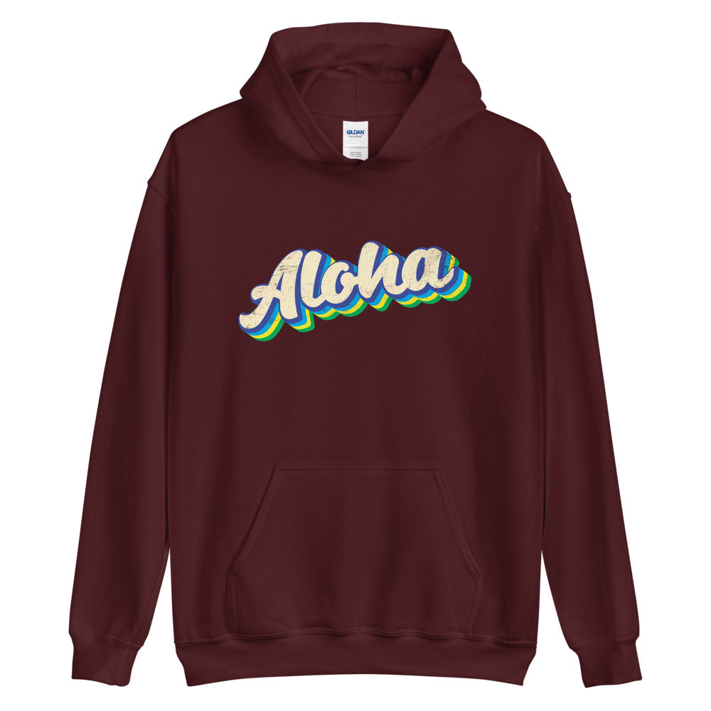 Aloha Hoodie, Hawaiian Sweatshirt, Retro Colorful Aloha Hoodie - Captain Woody's Shirts & Beach Club
