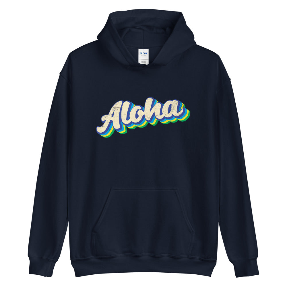 Aloha Hoodie, Hawaiian Sweatshirt, Retro Colorful Aloha Hoodie - Captain Woody's Shirts & Beach Club