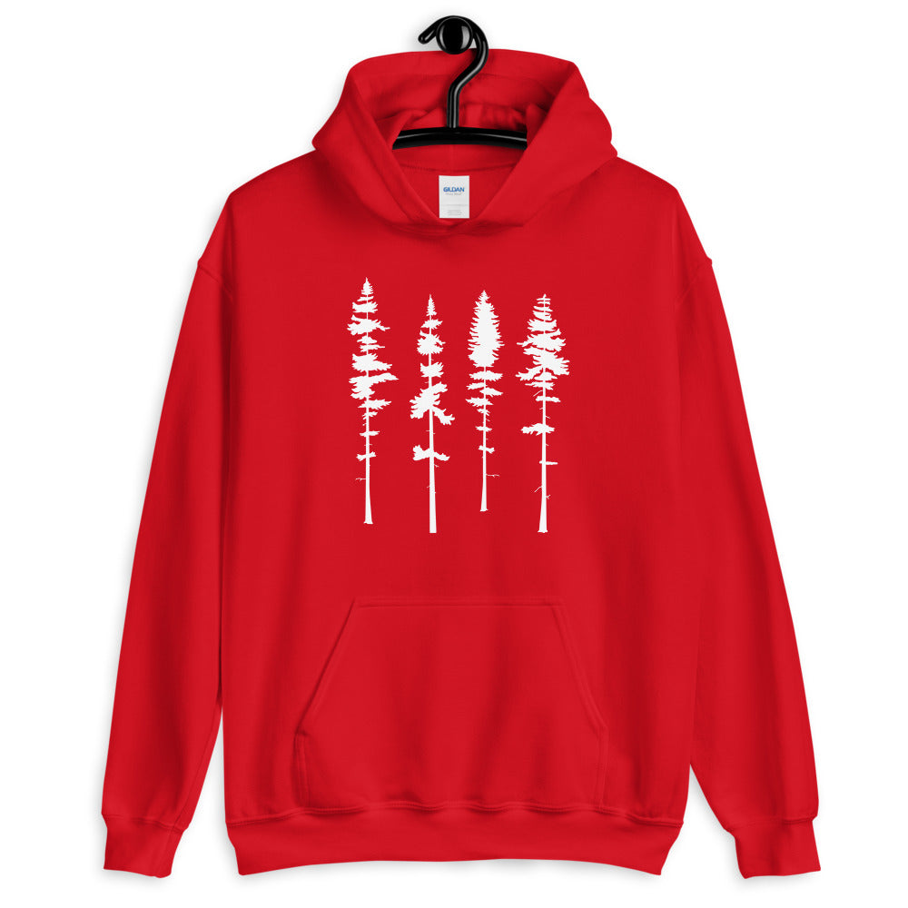 Skinny Pine Tree Hoodie for Men and Women Hiking Camping Sweatshirts Mountains Wanderlust Shirts - Captain Woody's Shirts & Beach Club