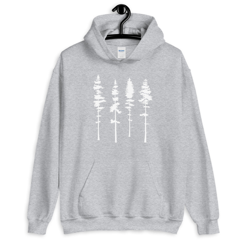 Skinny Pine Tree Hoodie for Men and Women Hiking Camping Sweatshirts Mountains Wanderlust Shirts