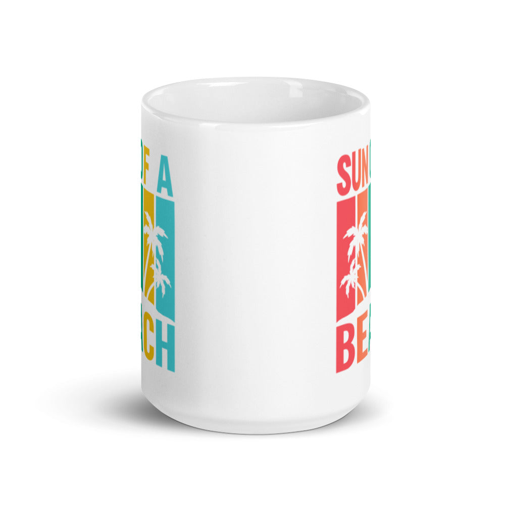 Son of a Beach Coffee Mug, Fun Beach-Themed Ceramic Mug for Sipping Your Favorite Drinks, Perfect Gift for Beach Lovers - Captain Woody's Shirts & Beach Club