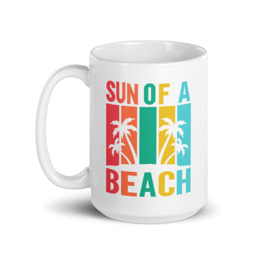 Son of a Beach Coffee Mug, Fun Beach-Themed Ceramic Mug for Sipping Your Favorite Drinks, Perfect Gift for Beach Lovers - Captain Woody's Shirts & Beach Club
