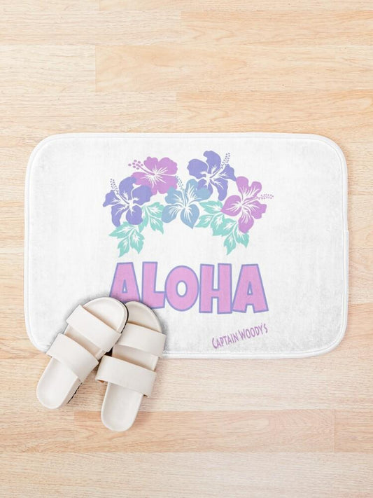 Aloha Hawaiian Flower Bath Mat - Captain Woody's Locker