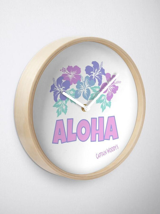 Aloha Hawaiian Flower Wall Clock - Captain Woody's Locker